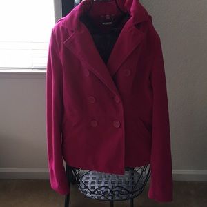 Fuchsia pea coat